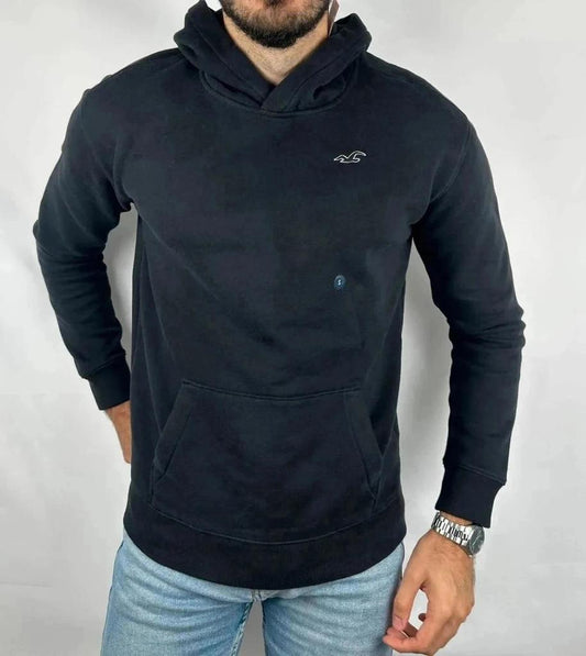 Felpa con Cappuccio Hollister Nera - S