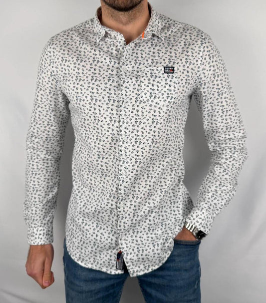 Chemise Superdry Blanche à Motifs - M