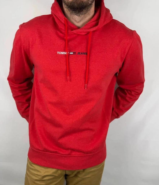 Felpa con Cappuccio Tommy Hilfiger Rossa - L