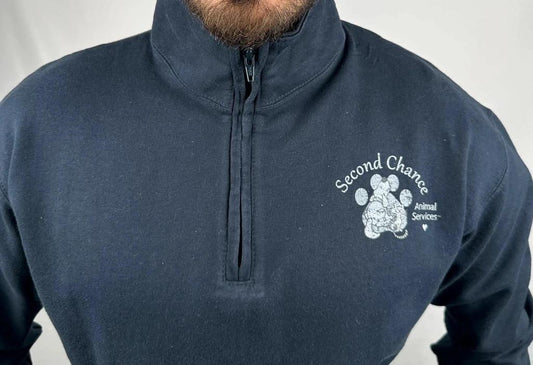 Felpa Champion con zip 1/4 blu navy - L