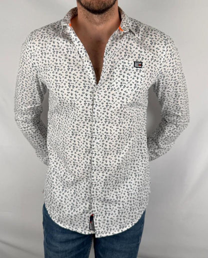 Chemise Superdry Blanche à Motifs - M