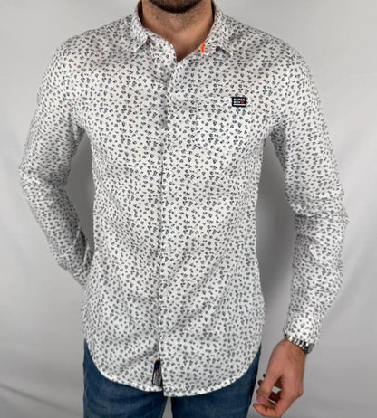 Chemise Superdry Blanche à Motifs - M