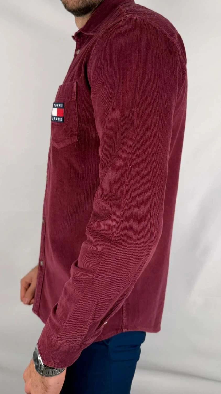 Chemise Tommy Jeans en Velours Bordeaux - S