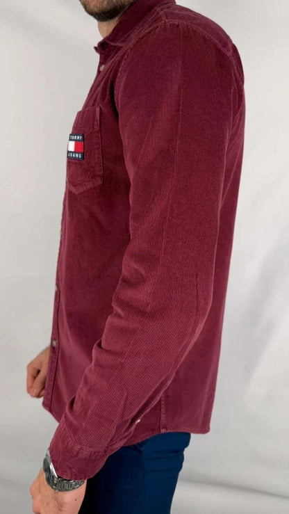 Chemise Tommy Jeans en Velours Bordeaux - S
