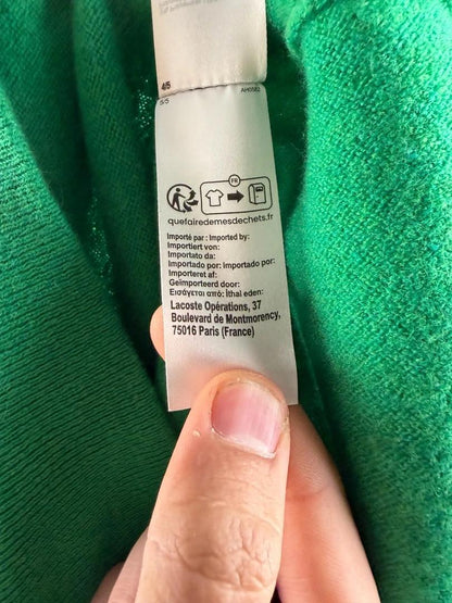 Pull Lacoste Vert en laine type polo