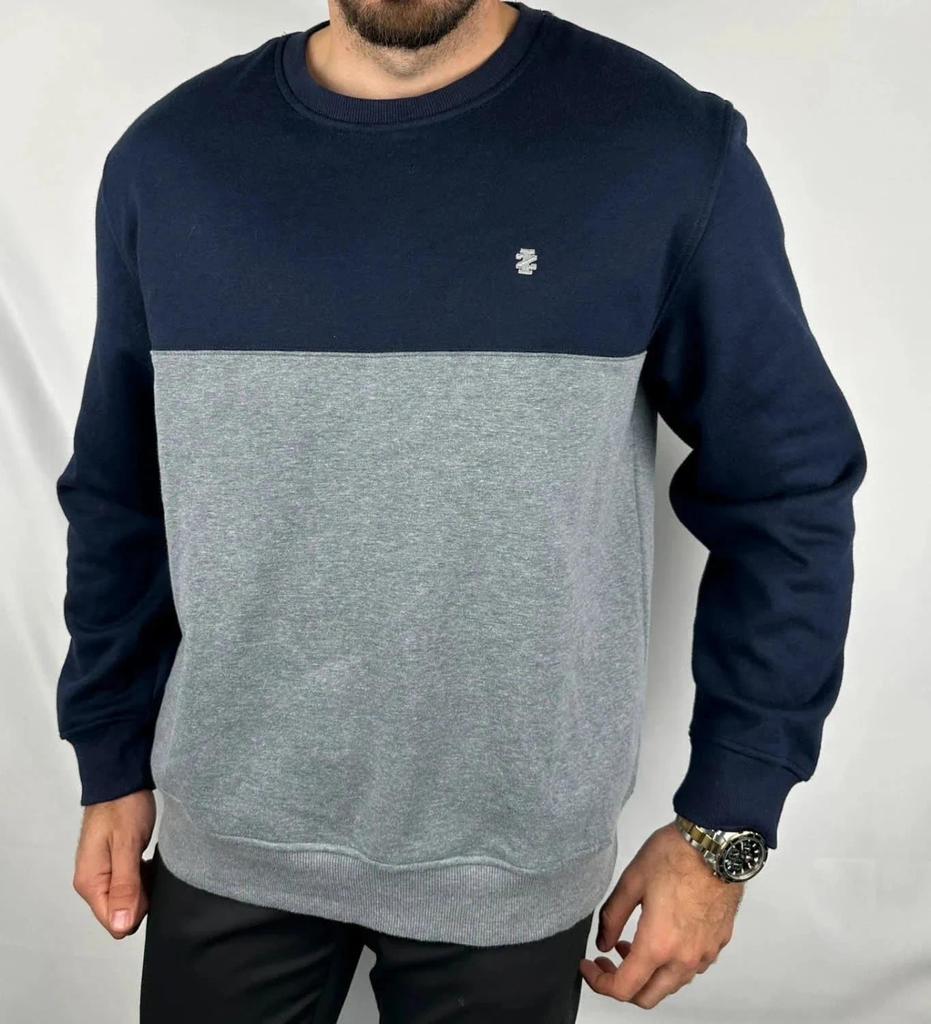 Felpa Izod Blu Marino e Grigio - L